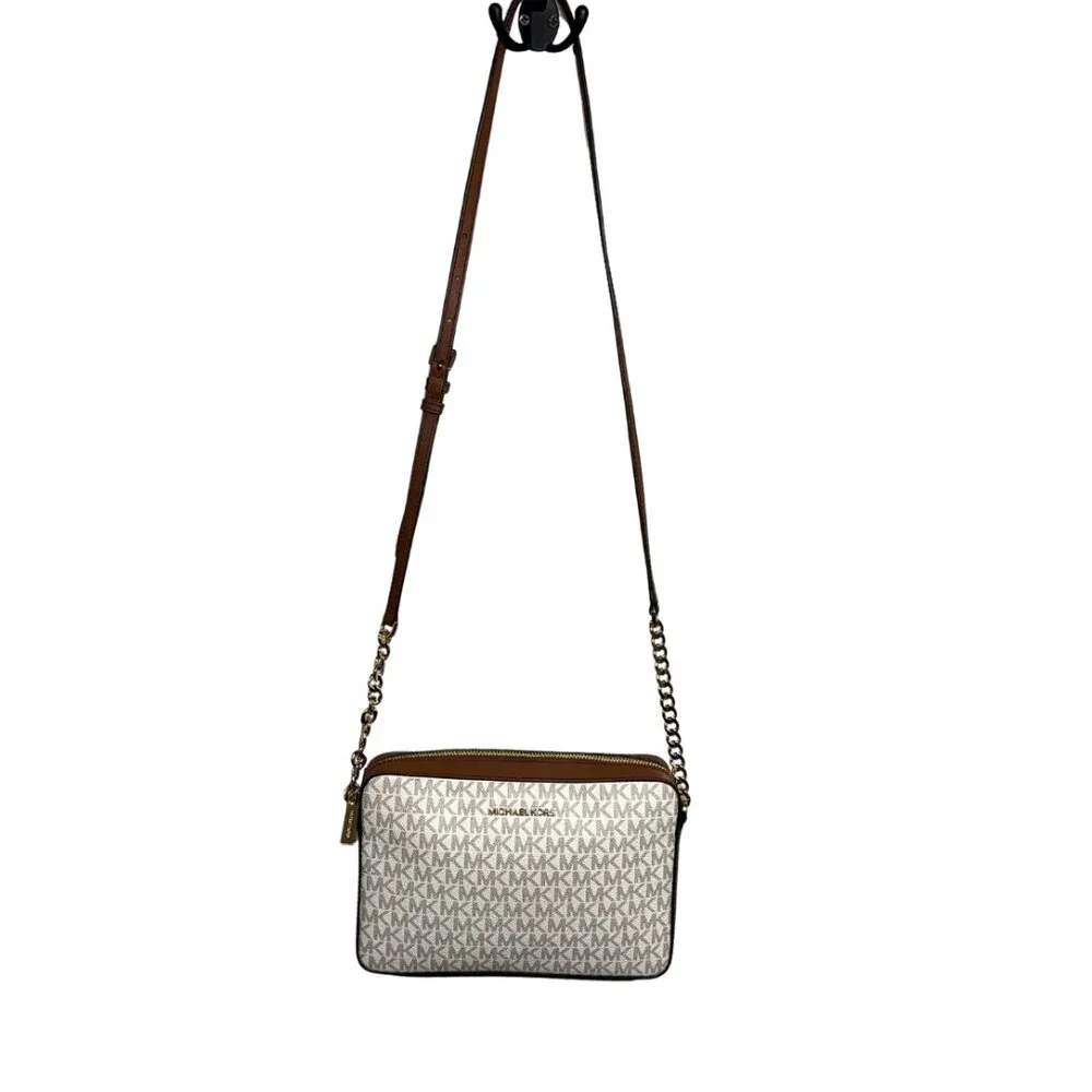 Michael Kors Jet Set Large Printed Logo Crossbody Bag - Picture 2 of 6